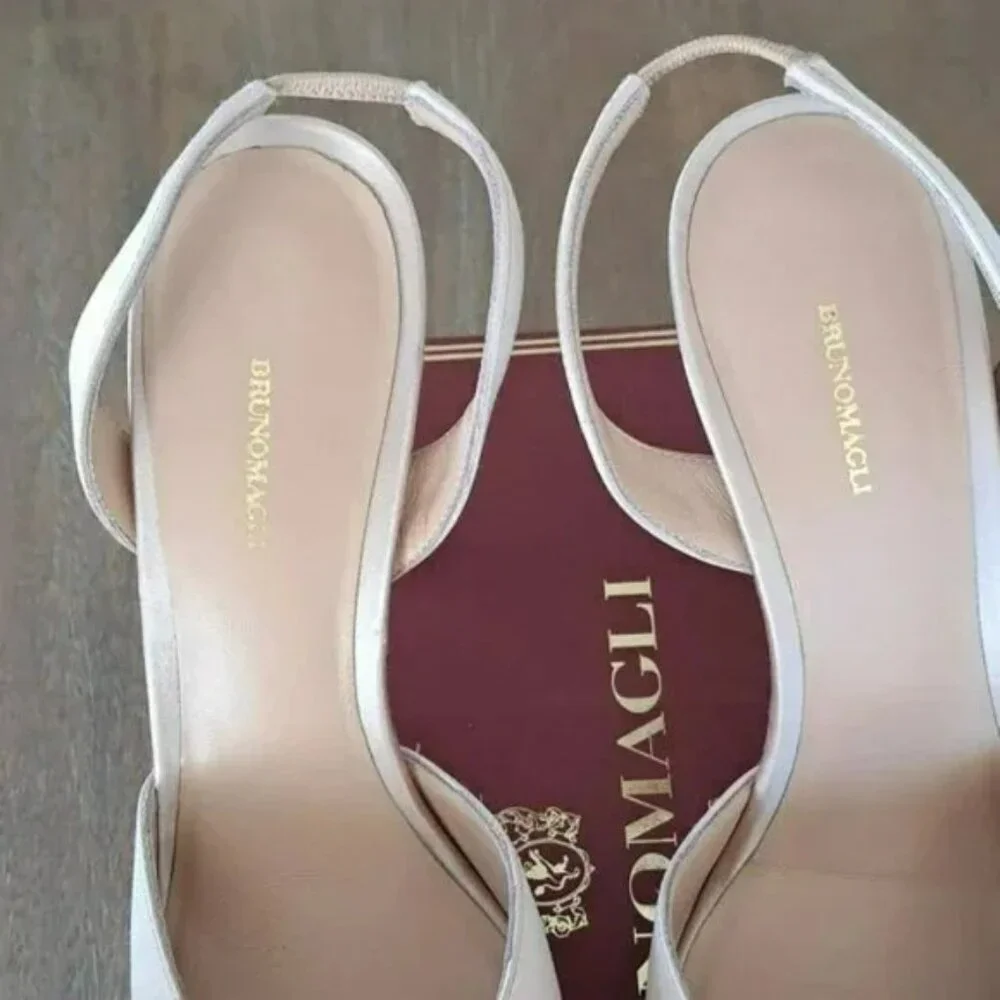 Bruno Magli Moda Pump in Champagne Satin Leather - Size: 10.5 (EU 42)